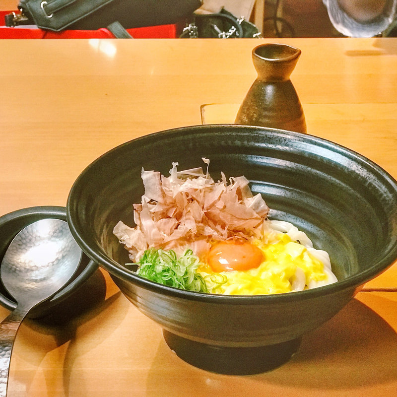 釜玉のおうどん(麺匠の心つくし つるとんたん 北新地店)