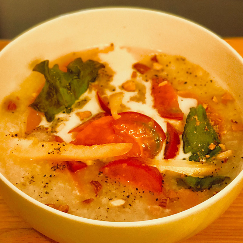 高糖度トマトナッツ入り生ハム豆乳粥(テディアンドダディ )