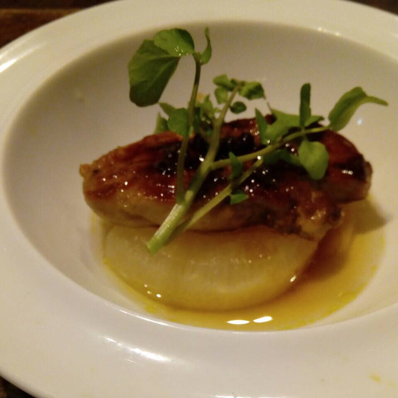 フォアグラ鉄板焼 有馬山椒照り焼きソース (STERK THE FIRST 北新地店)