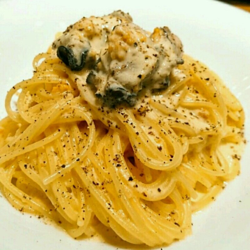 牡蠣とウニの和風カルボナーラ(ウォーターグリルキッチンＫＩＴＴＥ博多店)