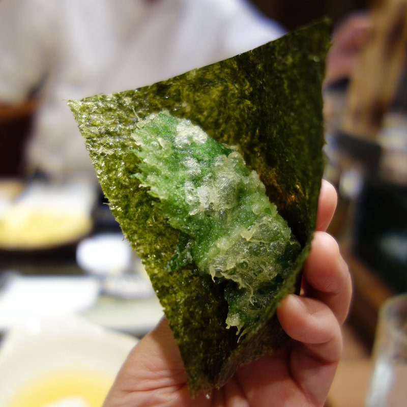 雲丹の天ぷら(赤坂こみかん)