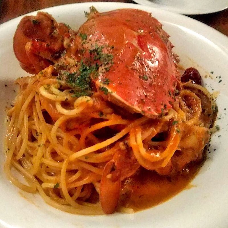 道南産 平ガニのトマトパスタ(Bistro 清水亭)