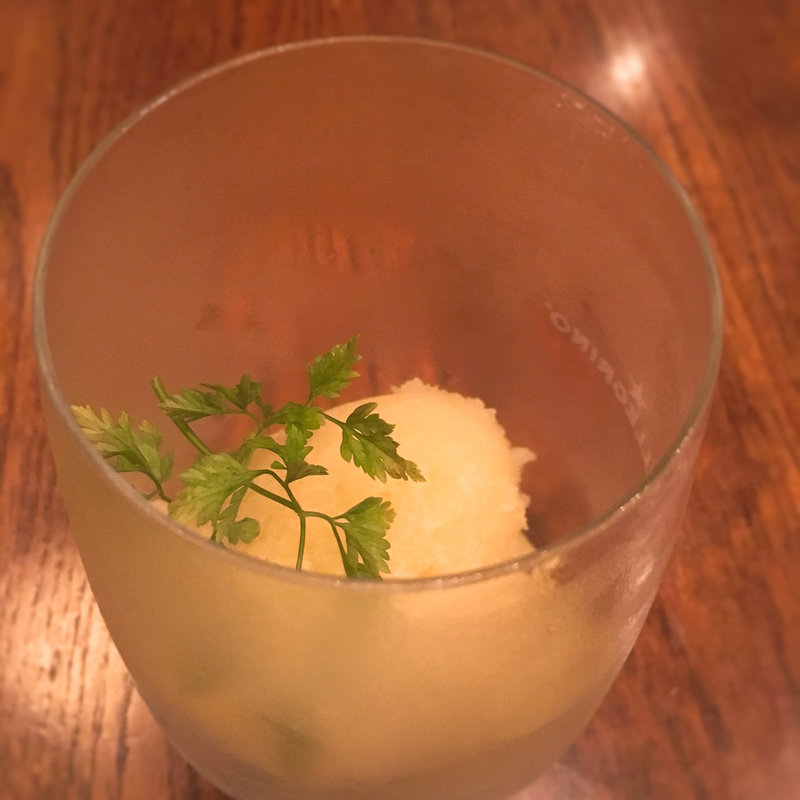 農園ルバーブとスプマンテのジェラート(蔵前イタリアン ピンツォ PINZO)