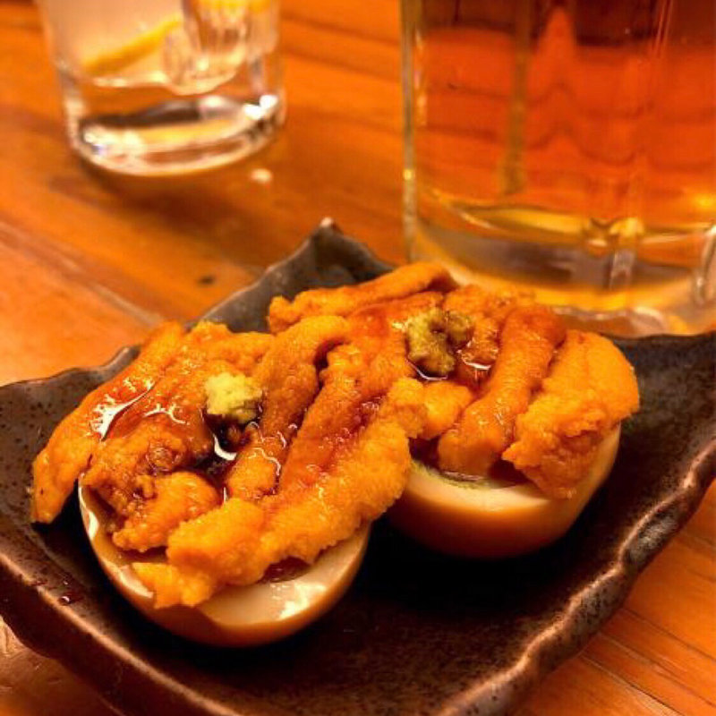 ウニon the 煮玉子(タラちゃんイクラちゃんドラちゃん )