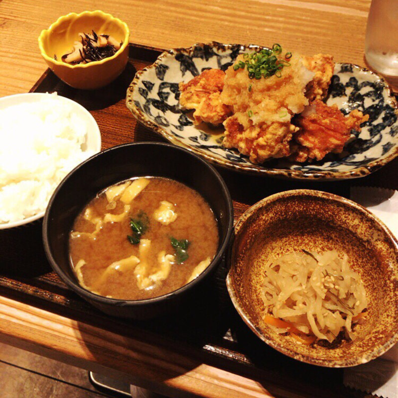 若鶏のみぞれ和え定食(恵比寿 土鍋炊ごはん なかよし 本店)