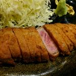 牛ロースカツ麦飯セット(牛かつもと村 渋谷店)