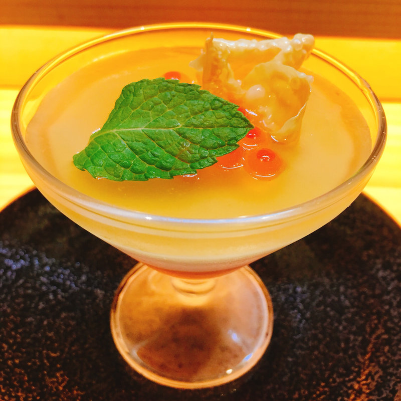 トマト豆腐と京湯葉のカクテル仕立て(橘家)