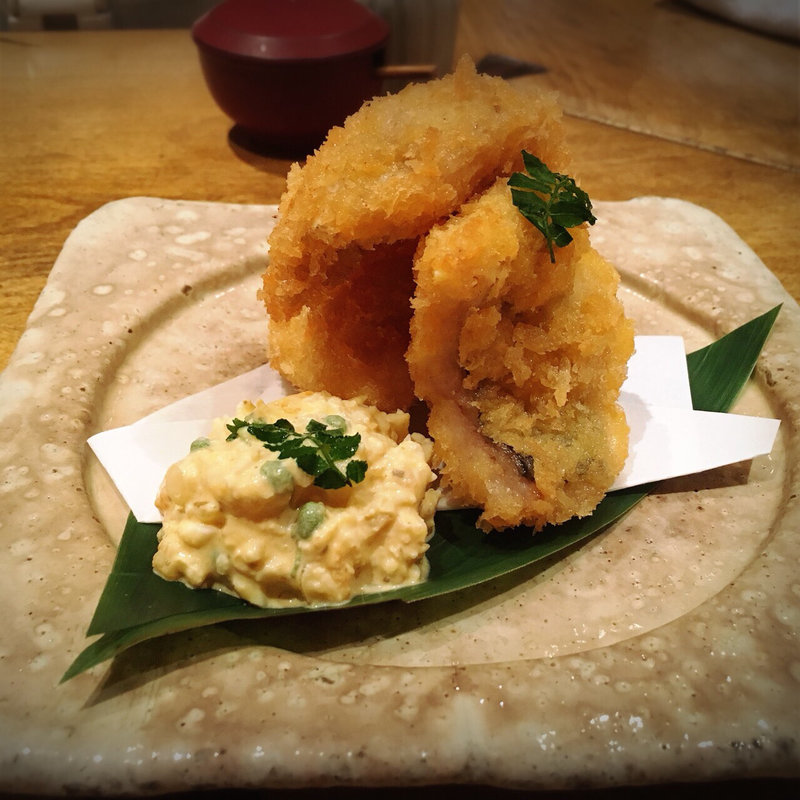 鱧のフライの山椒タルタルソース(おわん 池尻本店)