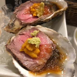 焼牡蠣 ウニと牡蠣醤油(オイスターテーブル 上野店 （OysterTable）)