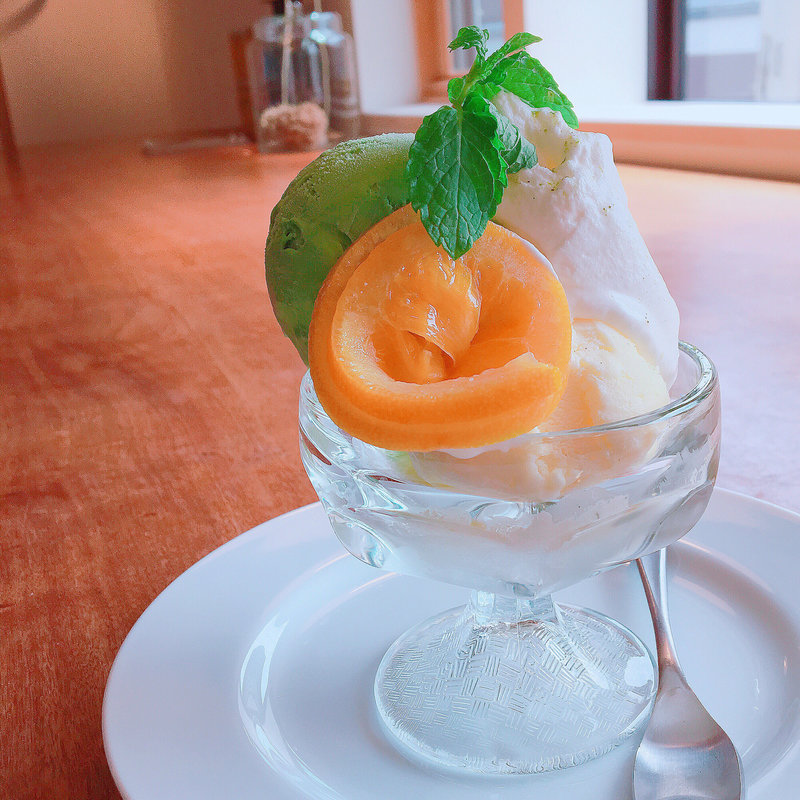 抹茶&バニラアイス(らくかふぇ )