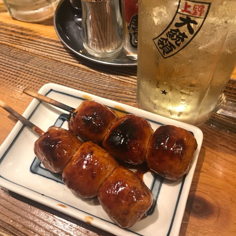 鳥つくね焼(もつ焼 大統領 本店)