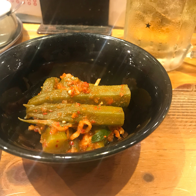 オクラキムチ(もつ焼 大統領 本店)