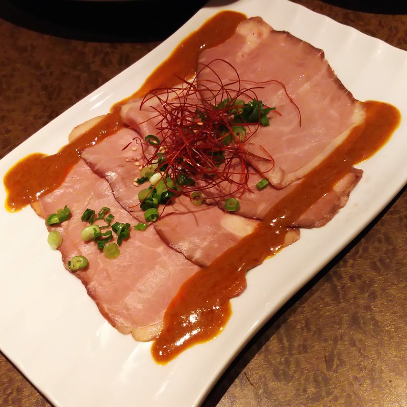 ローストビーフの麻婆カルパッチョ(居酒屋 土間土間 武蔵溝の口店)