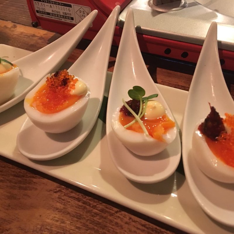 半熟玉子のソムリエジャン添え(BOKUDEN)