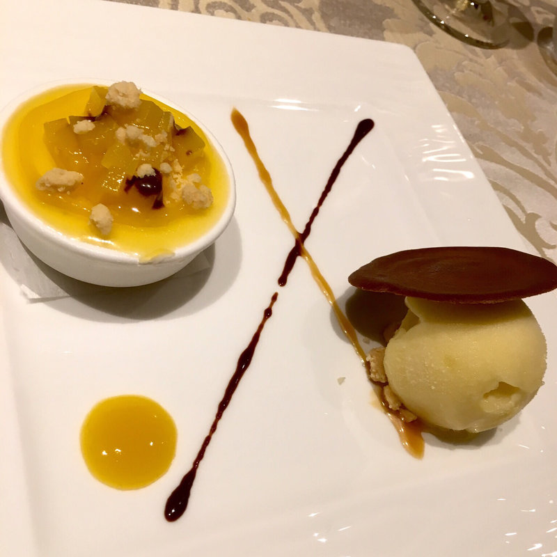マンゴーのパンナコッタとソルベ(ステファノ エ トモコ)