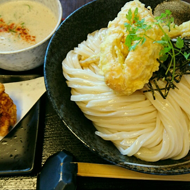 海老白湯つけ麺(情熱うどん 荒木伝次郎)