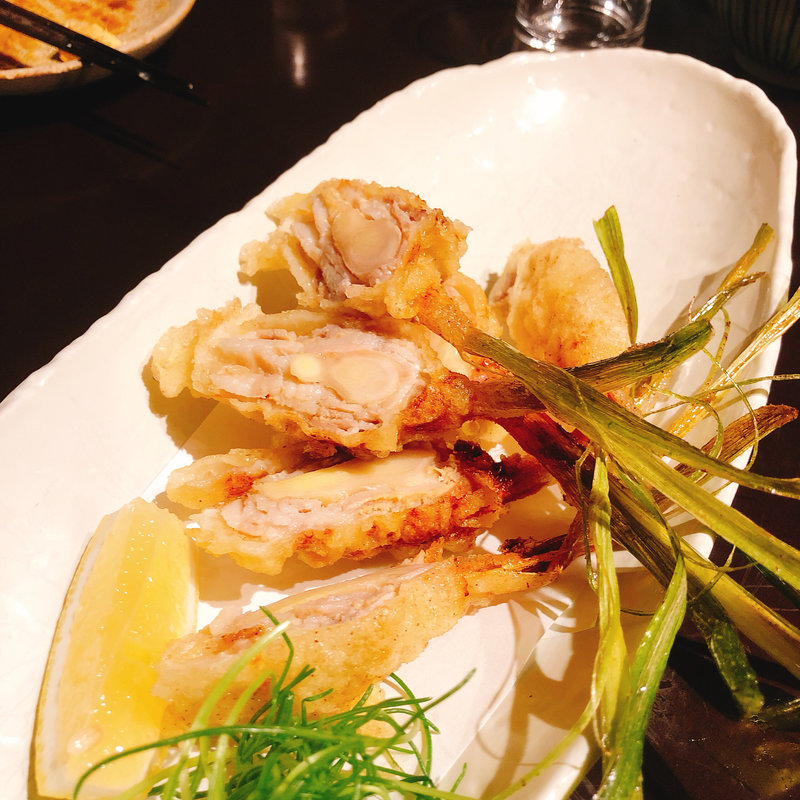 肉みそ巻天ぷら(玉椿 （たまつばき）)