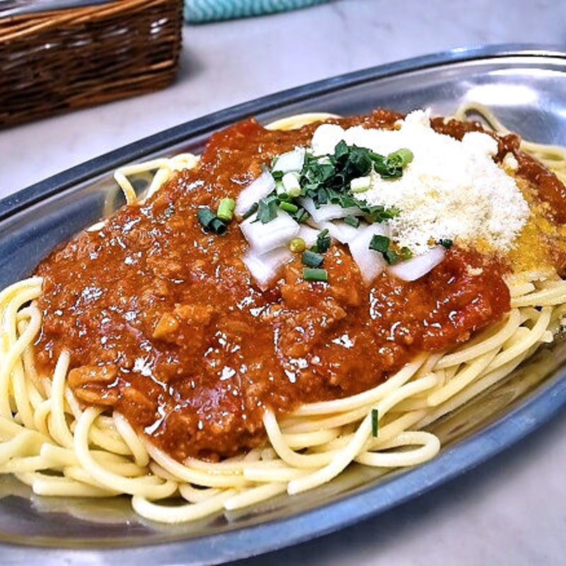 ミートソース 粉チーズ 大盛(立ちスパ アッパーカット)