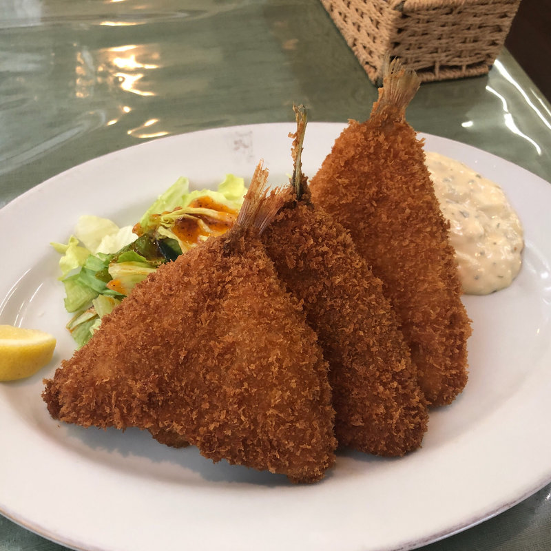 ミックスフライ(鰺、かすご鯛、鱚)(洋食入舟)