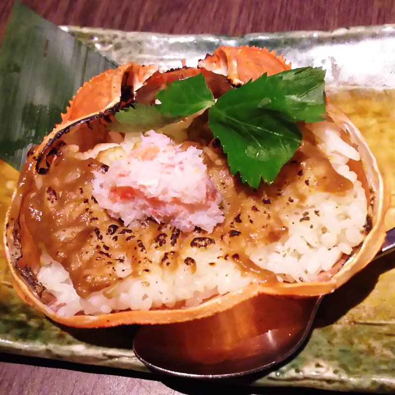 蟹甲羅の焼めし(北の味紀行と地酒 北海道 川崎駅前店)