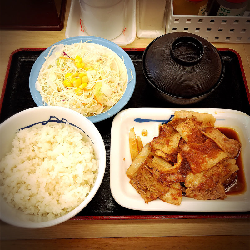 豚バラ生姜焼定食(松屋 中目黒店 )