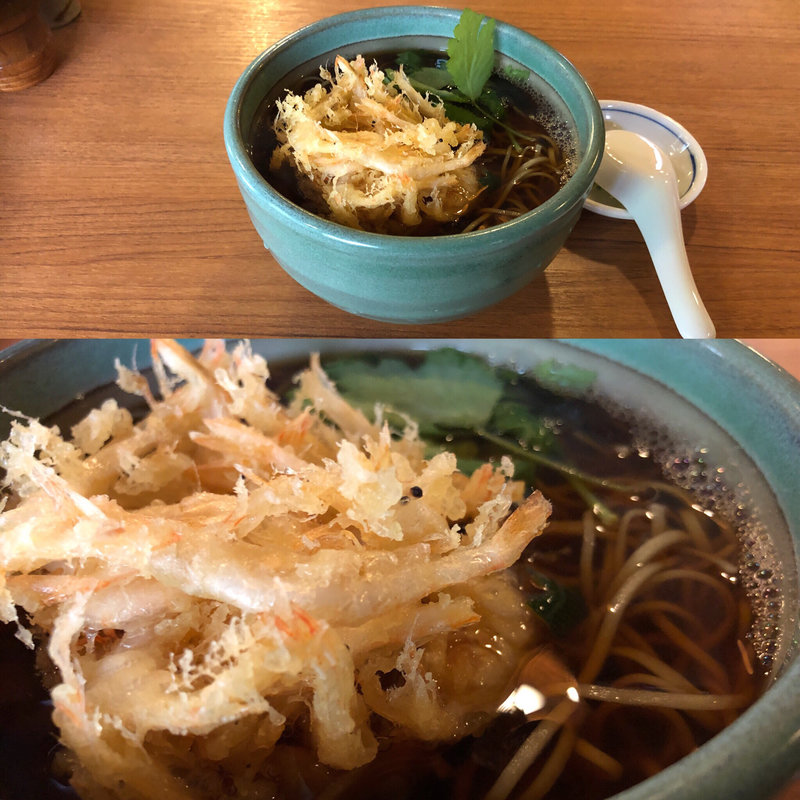 白海老のかき揚げ＋かけそば(布恒更科)