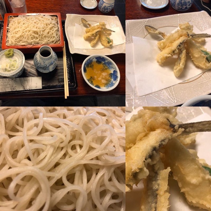 更科蕎麦と女鯒の天ぷら(虎ノ門 大坂屋 砂場)