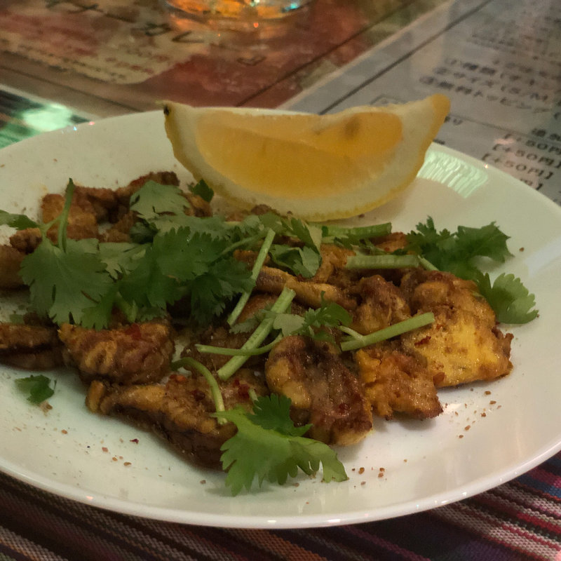 羊の脳みそ炒め(ハリヤリキッチン)