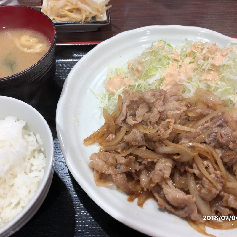 生姜焼き定食(肉屋食堂　たけうち)