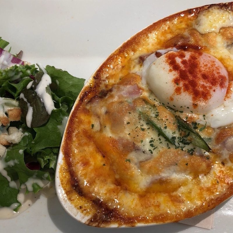 半熟卵とチキンのミートドリア コーヒー又は紅茶付き(銀座文明堂・文明堂カフェ 東銀座店)