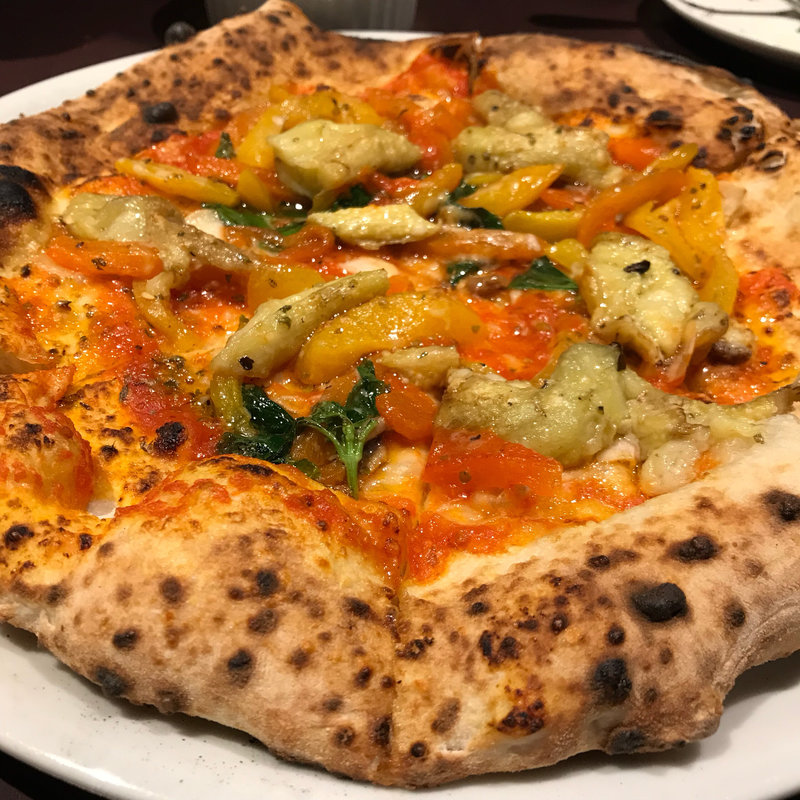 焼き茄子とグリルパプリカ、ニンニク、アンチョビのトマトソース(LEGAME)