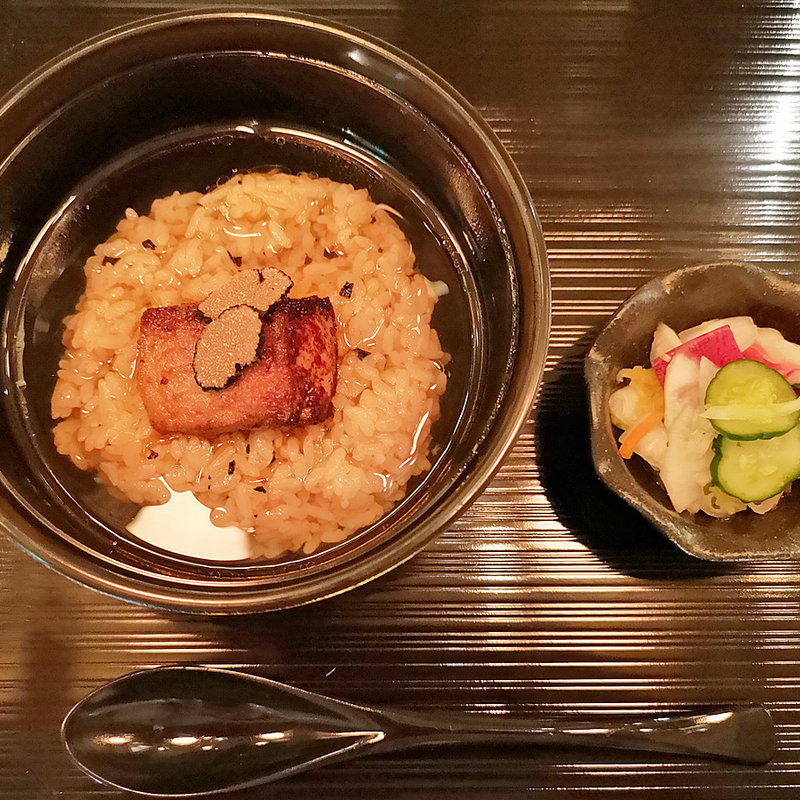 トリュフご飯のフォアグラ茶漬け 三浦野菜のお漬物(HYTOKYO)