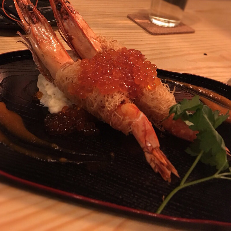 イクラたっぷりエビフライ(お酒と和ごはん KINJO)