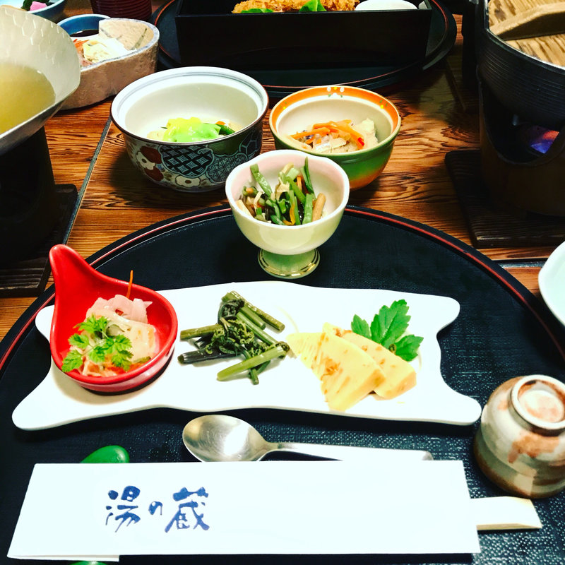 蔵出しの膳（前菜三点盛り・煮物・鯛の南蛮漬け）(ほてる白河湯の蔵 )