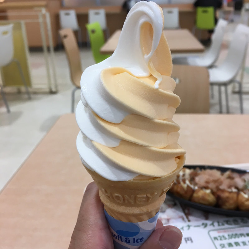 ソフトクリームミックス(メロン、ミルク)(ポッポレストラン)