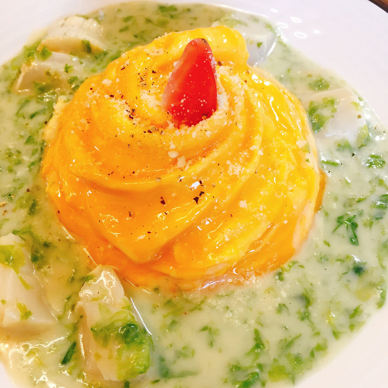 ホタテと生海苔クリームオムライス(キャメル )