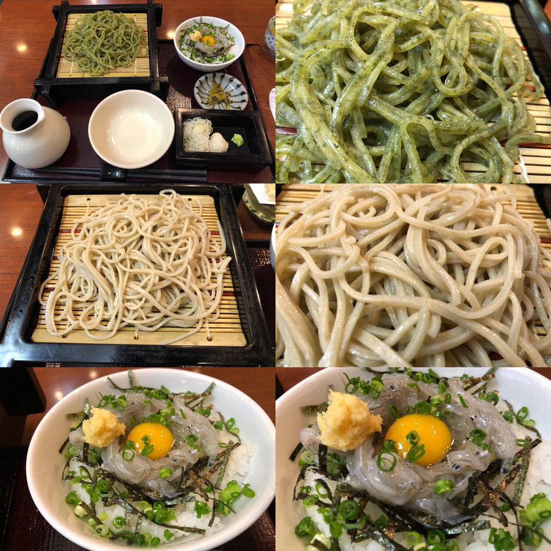 ニ色もり御膳(紫蘇切り・生シラス丼)(富の蔵)