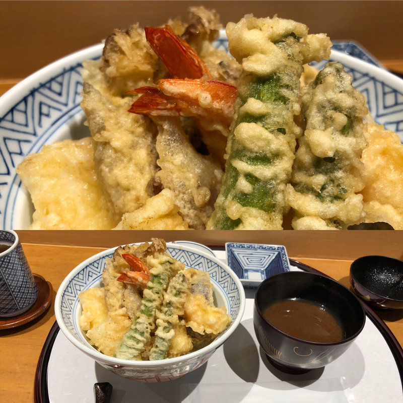 季節のお薦め天丼(てんぷら山の上 三越日本橋店内)