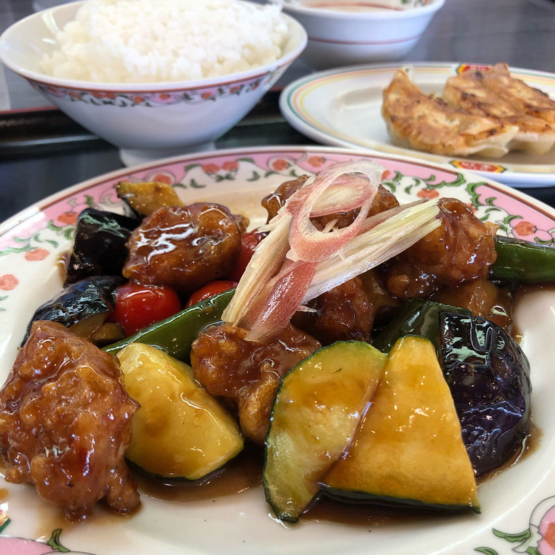 夏野菜の黒酢すぶた フェアセットB(餃子の王将 国道泉佐野店)