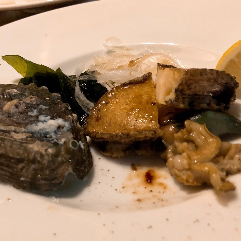 あわびの鉄板焼(鉄板焼 天 銀座８丁目店)