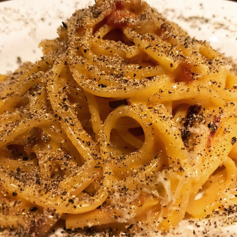 スパゲッティ辛ボナーラ(イタリアンバル・マルテ （marte）)