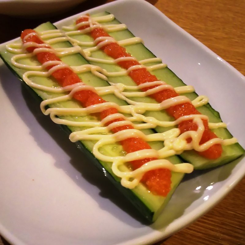 キュウリ明太マヨのせ(しゃぶしゃぶ温野菜 池上店)