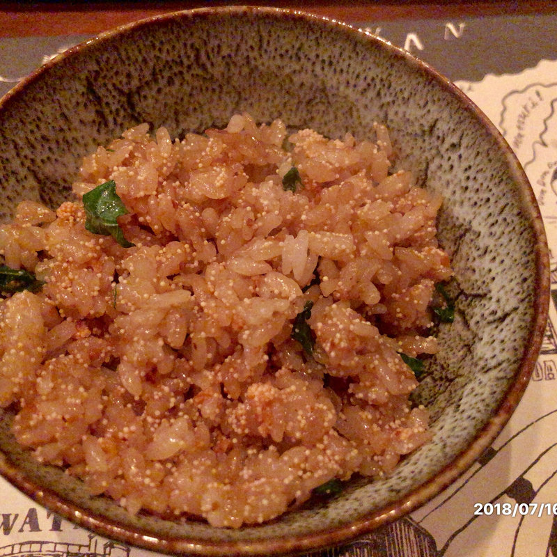 明太子と大葉のガーリックライス(ステーキハウス ミディアムレア)