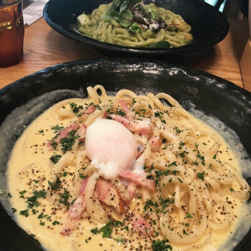 カルボナーラ(創作うどんとおでん あんぷく)