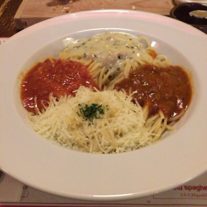 4種類のソースのスパゲティ【フランスパンドリンク付】(オールドスパゲティファクトリー 名古屋店)