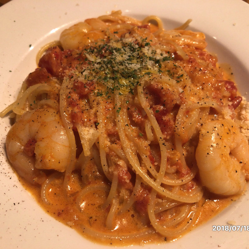 エビのトマトクリームパスタ(大衆バル Galick)