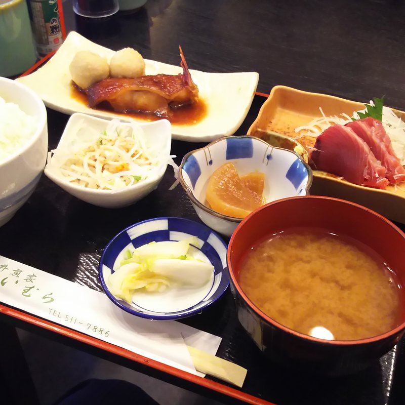 きんきと里芋の炊き合わせとかつお刺身(井魚家 いむら)