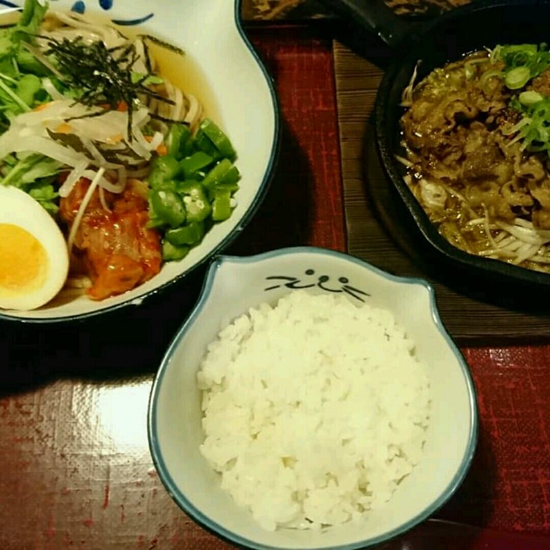 黒麦冷麺セット(のらや なんばCITY南館店 （【旧店名】手打草部うどん のらや）)