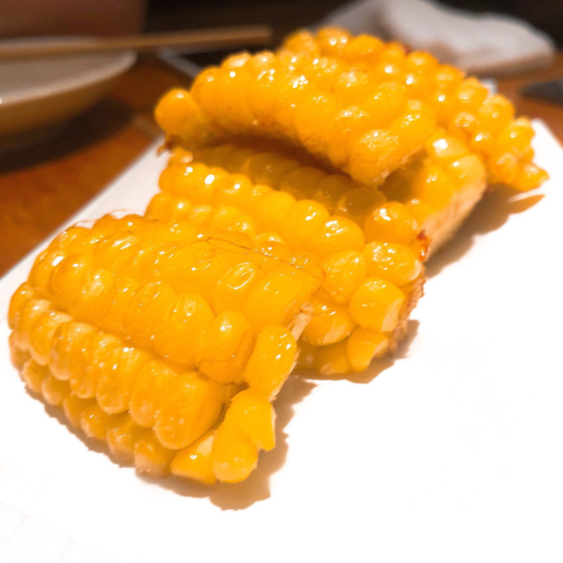 トウモロコシの天ぷら(オサカナヤ 魚哲 中目黒店)