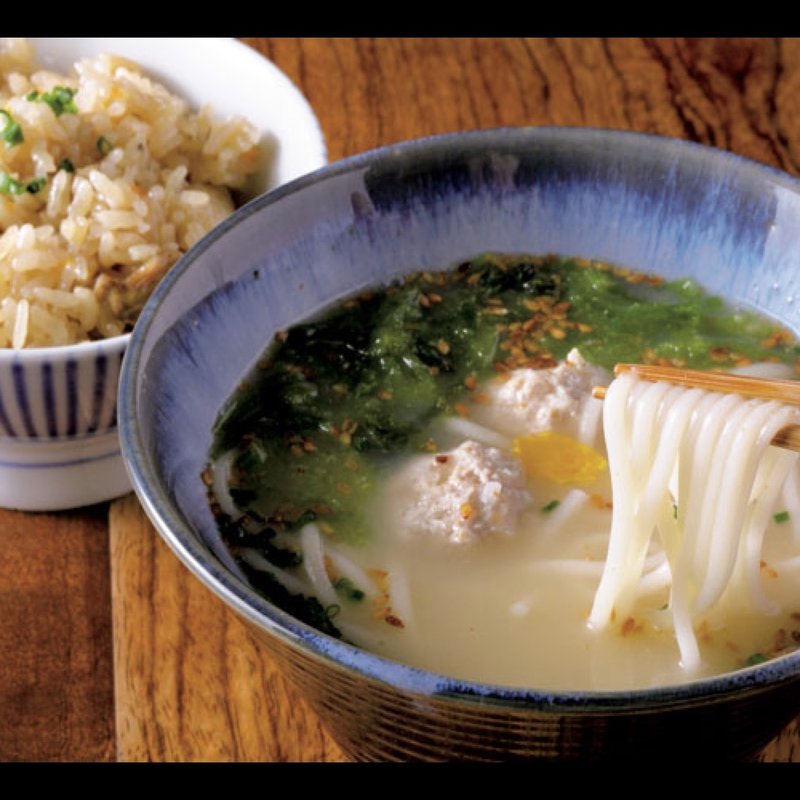 ミニうどんとかしわめしセット（ランチ）(やきとり楽聞)